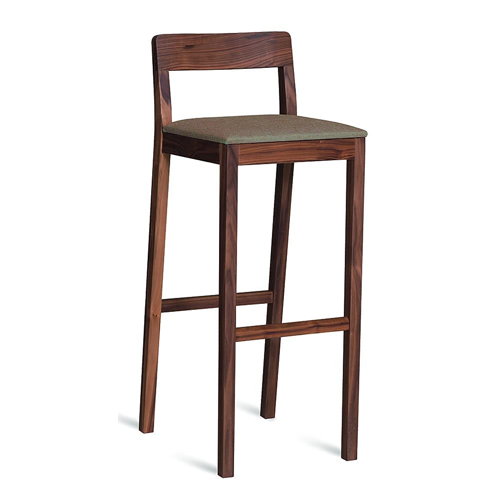 ODEJIA Modern Rectangular Rosewood Wooden Bar Stool in Walnut Finish for Home Bar Chair